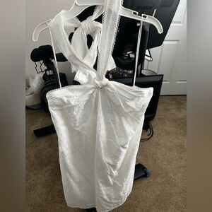 Elegant White Halter Dress